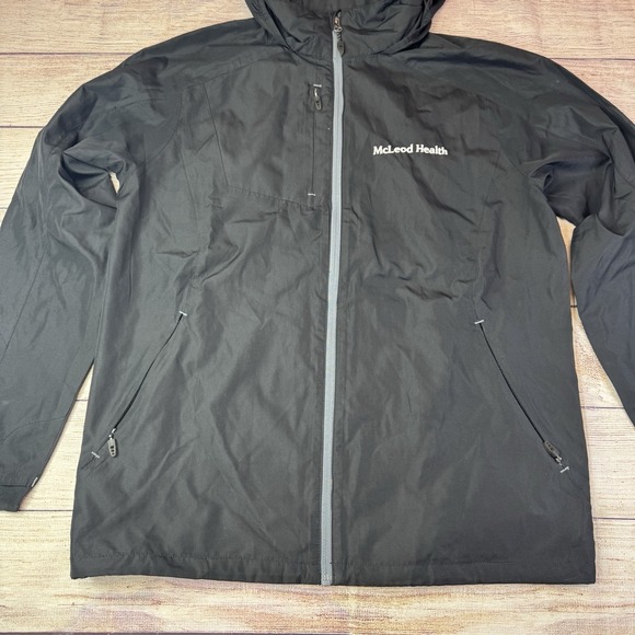 Elevate Men's Lightweight Windbreaker Jacket, XL,‎ Black Hooded Embroidered - Picture 2 of 10
